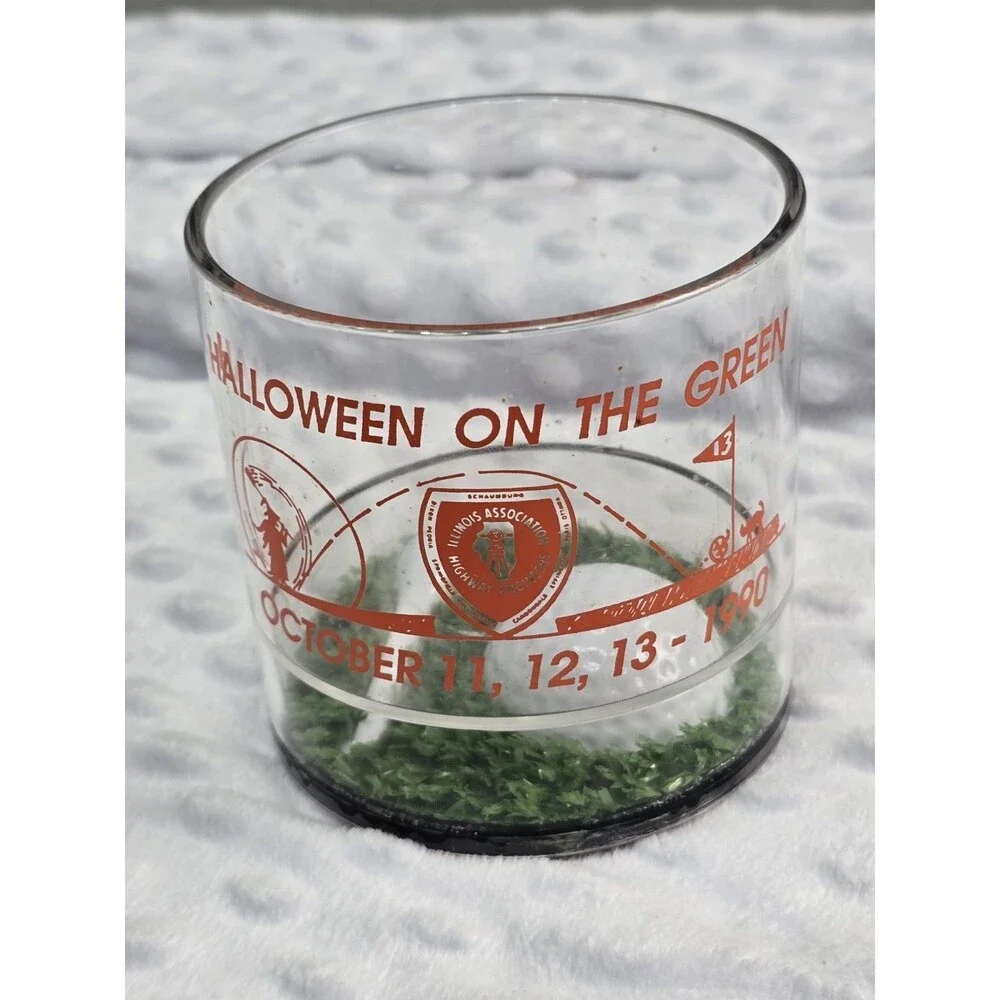 Halloween On The Green Golf Cup Acrylic Golfing Advertising 1990 Tee Ball Grass
